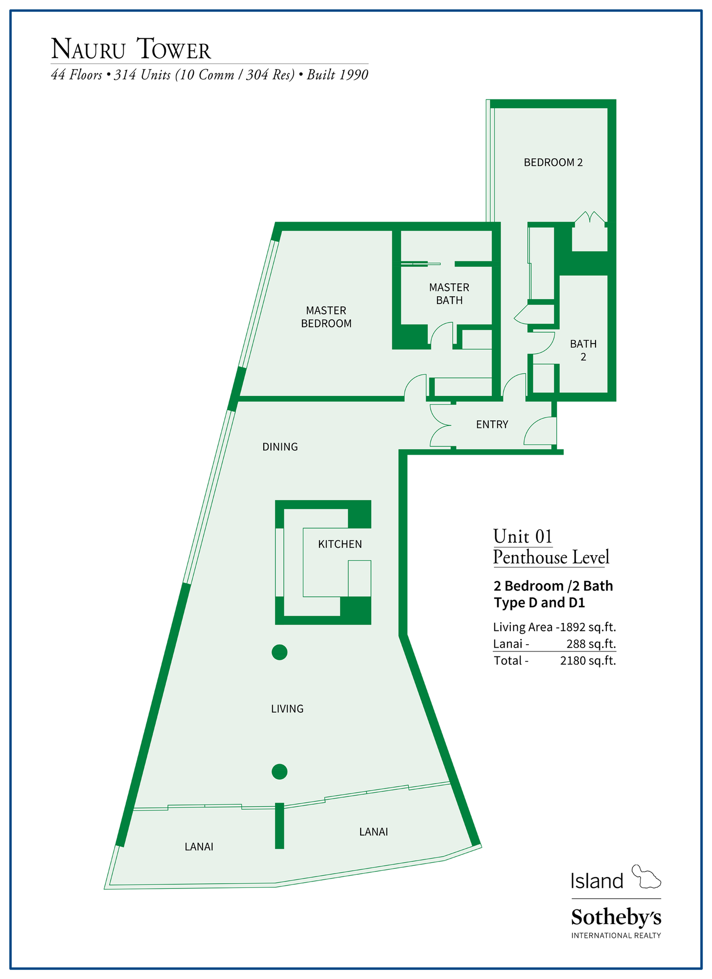 Nauru Tower Floor Plan Unit 1 Penthouse